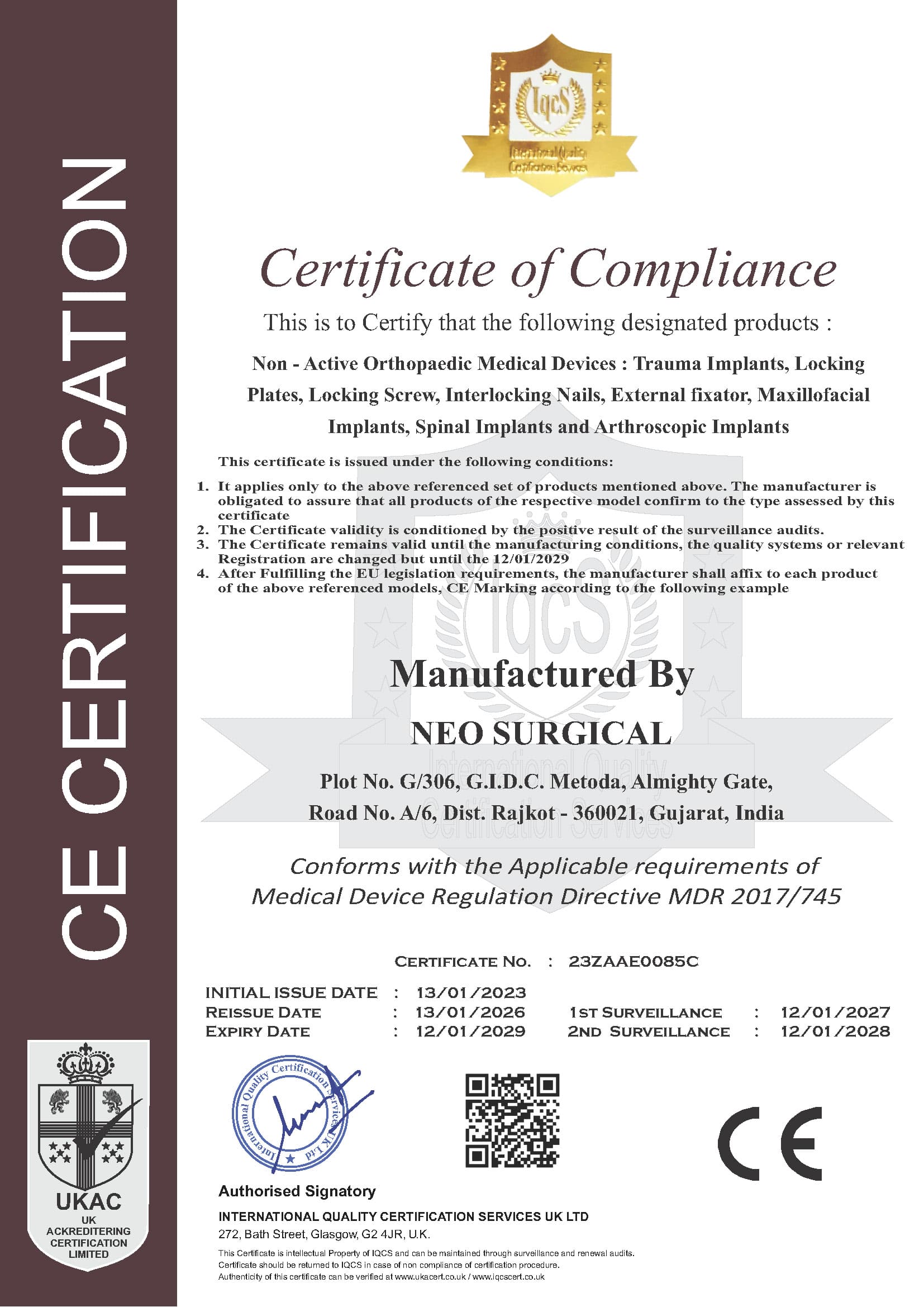CE Compliance (MDR)